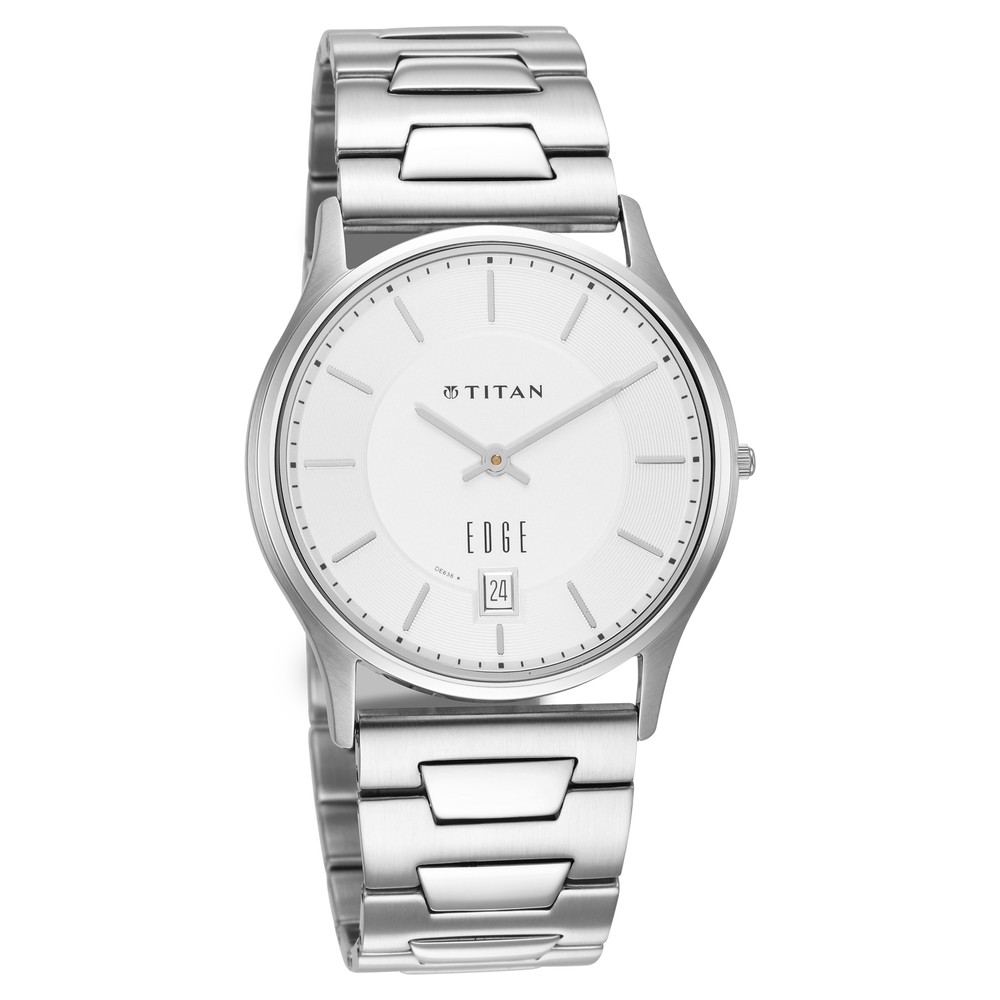 Buy Online Titan Quartz Analog with Date Silver Dial Stainless Steel