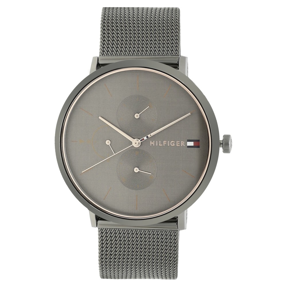 Buy Online Tommy Hilfiger Quartz Multifunction Grey Dial Stainless ...