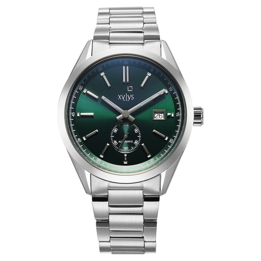 johnny o' 様 Buy Online Xylys Automatic Green Dial Silver Stainless Steel Strap