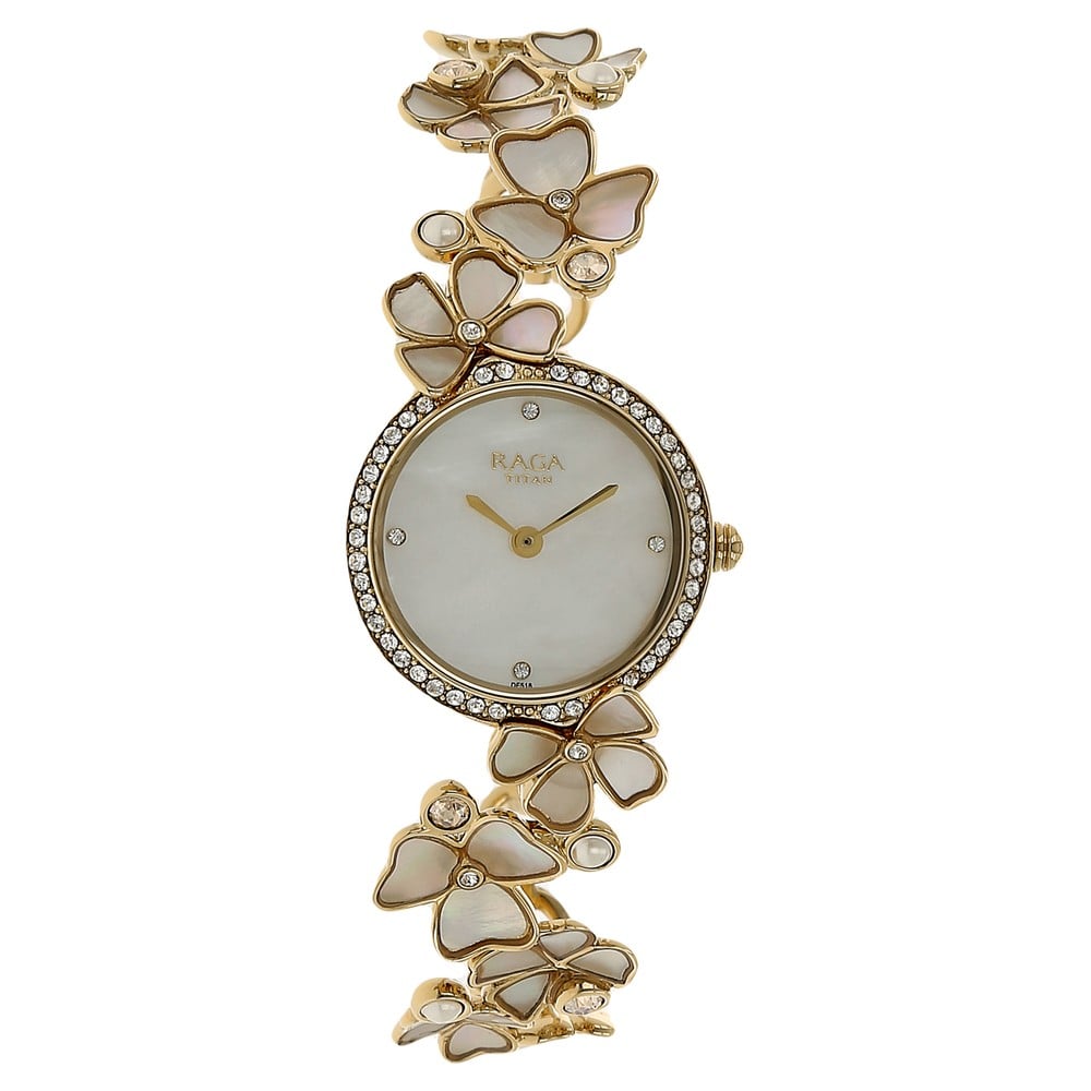 Buy Online Titan Raga Moonlight Mother of Pearl Dial Women Watch With Metal  Strap nm95030ym01 Titan India
