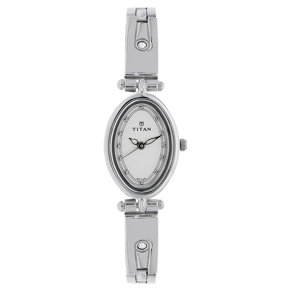 Buy Online Titan Quartz Analog Silver Dial Stainless Steel Strap Watch for Women 2418sm02 Titan