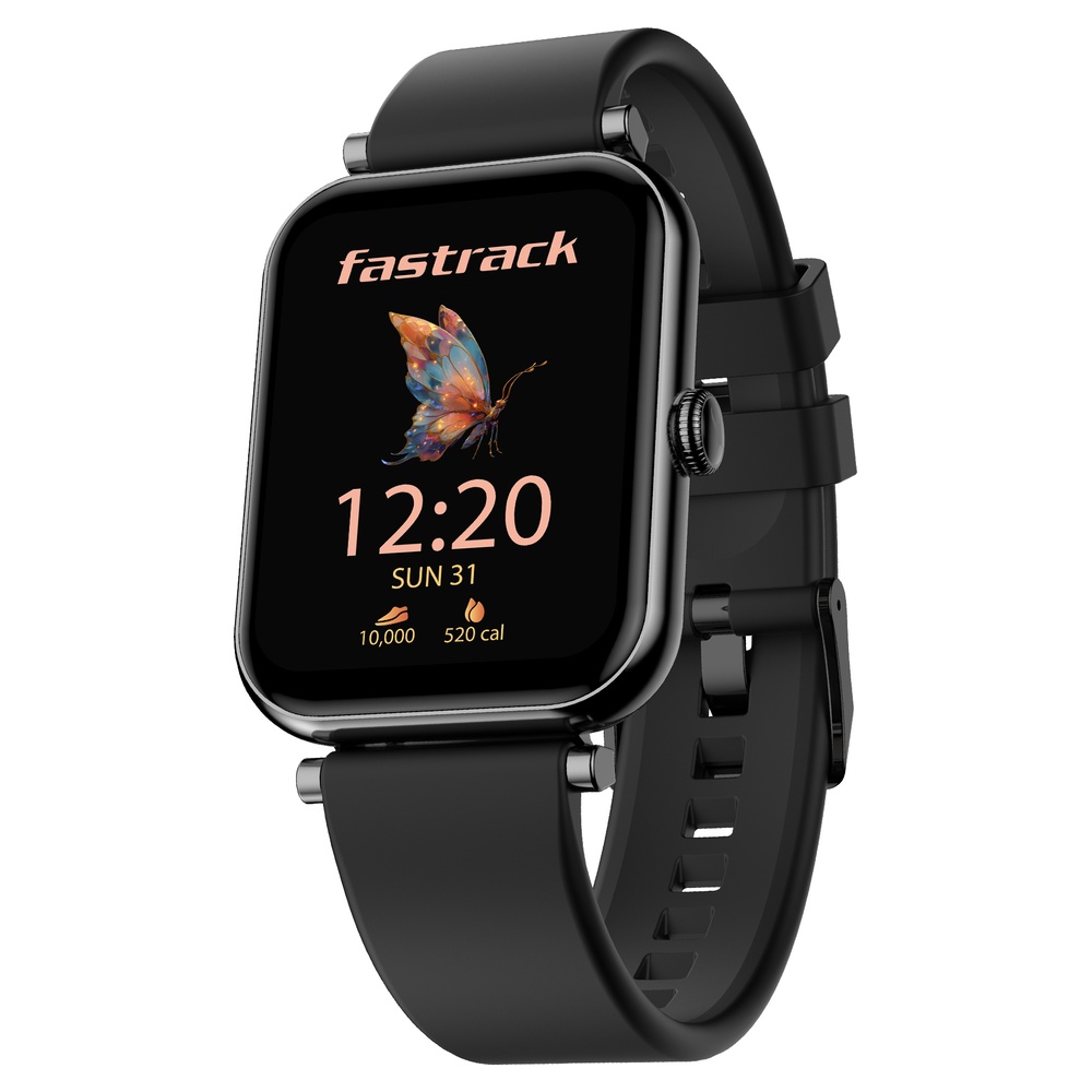 y414185　レディース　BLK M Buy Online Fastrack Noir Charm Women Smartwatch 1.65