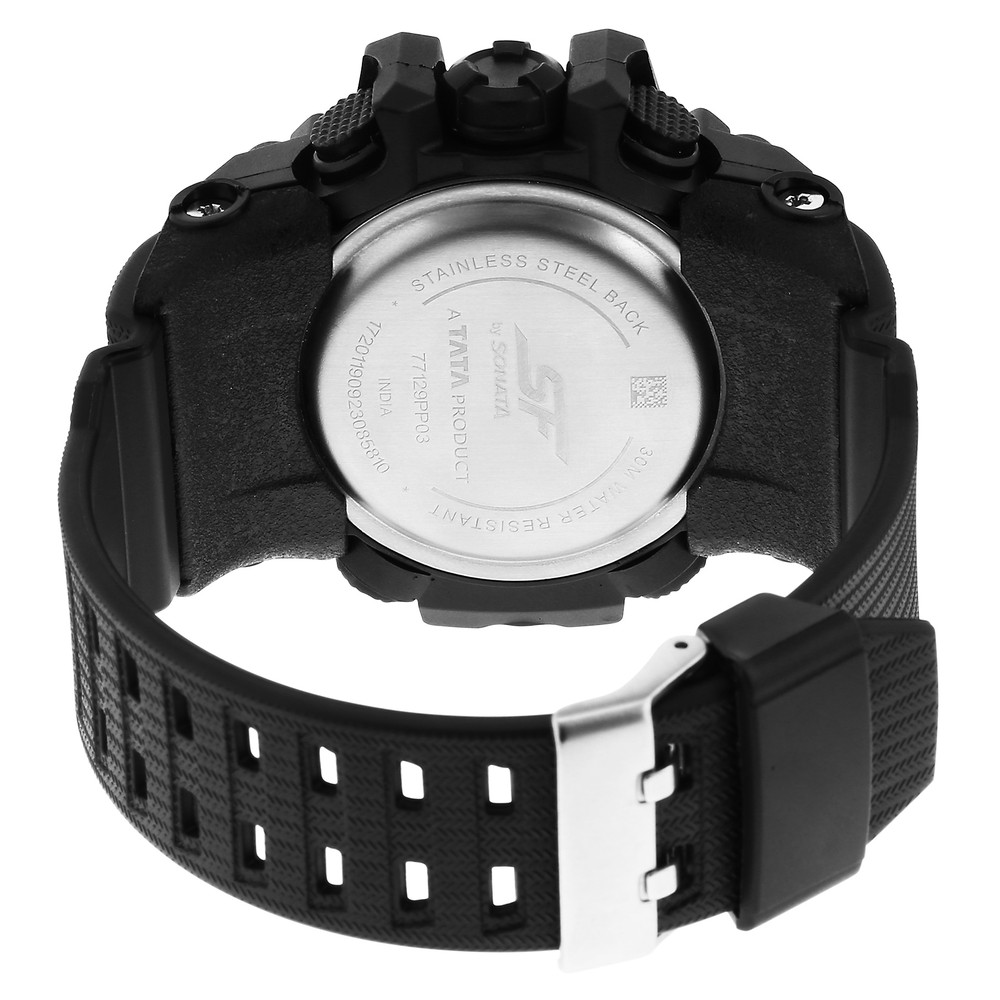 Orologio Uomo SF Sparq Ana Digi Quadrante Nero, Cinturino In Poliuretano Nero, Modello 77129PP05W