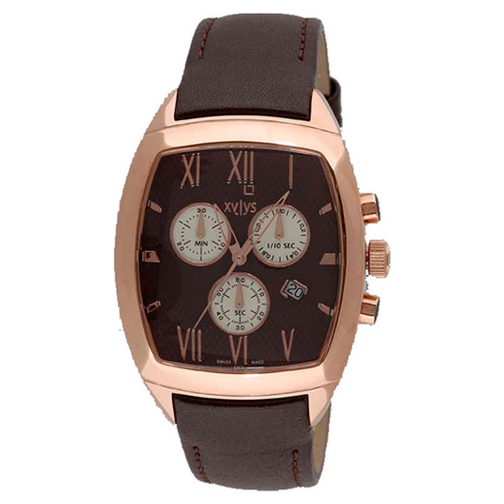 Buy Online Xylys Quartz Chronograph White Dial Leather Strap Watch for