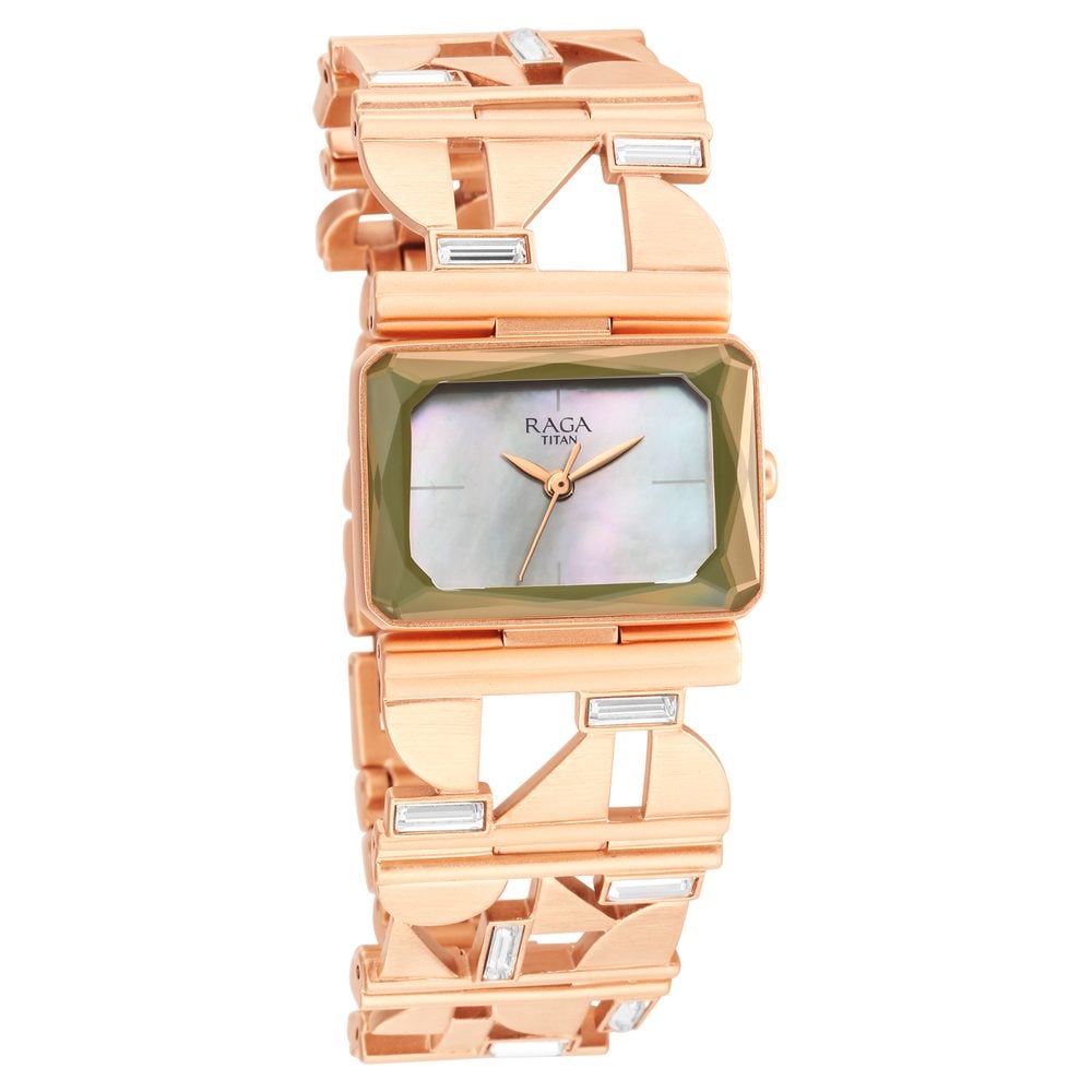 Buy Online Titan Raga Love All Mother Of Pearl Dial Analog Metal Strap watch for Women ns95149wm01 Titan