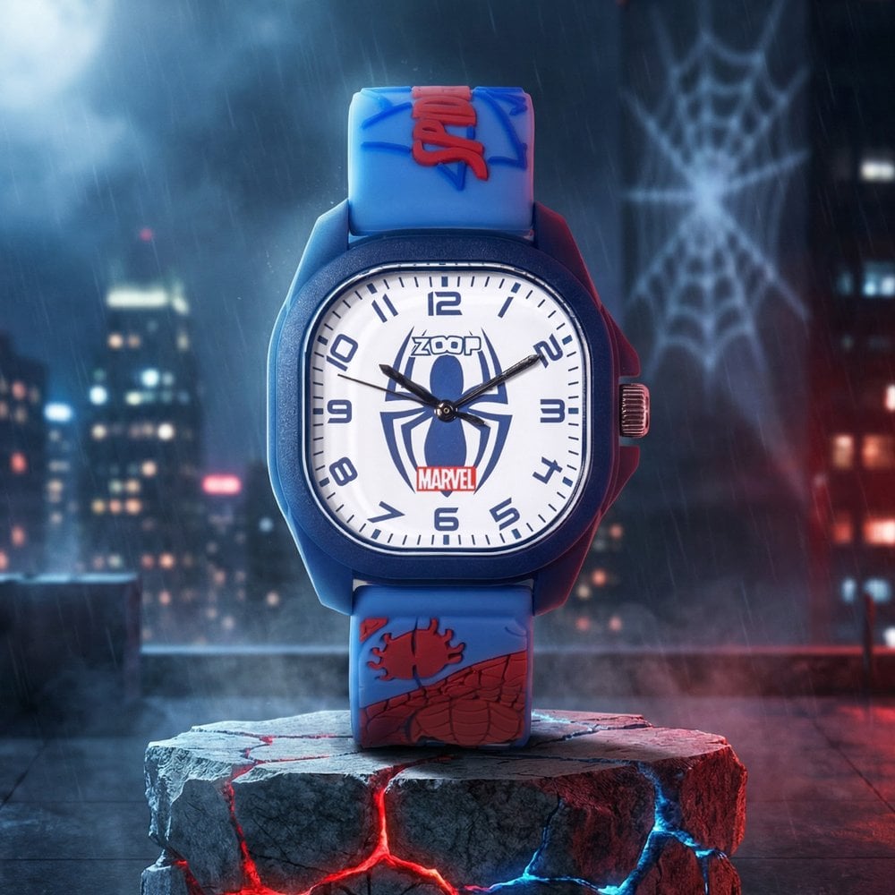 Buy Online Zoop Marvel Analog Watch with White Spiderman Dial