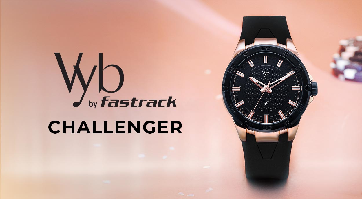 Buy Online Vyb Challenger By Fastrack Quartz Analog Black Dial