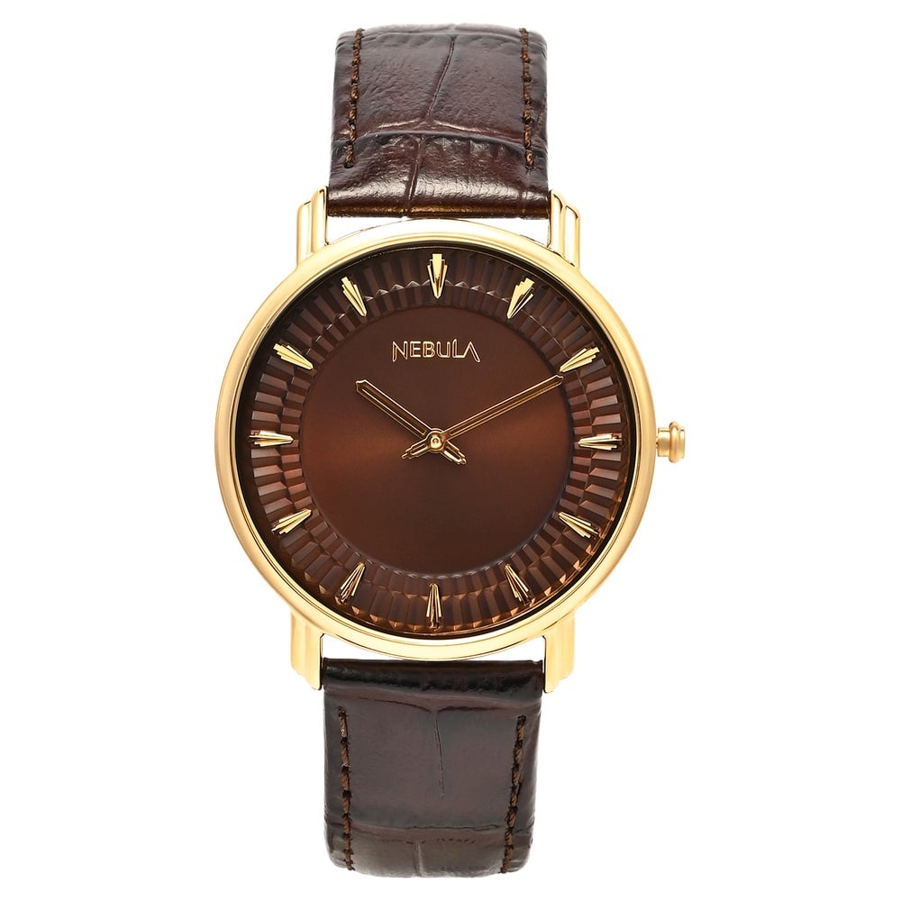 アストロ DUBモデル Buy Online Titan Nebula Art Deco 18k Gold Analog Watch for Men