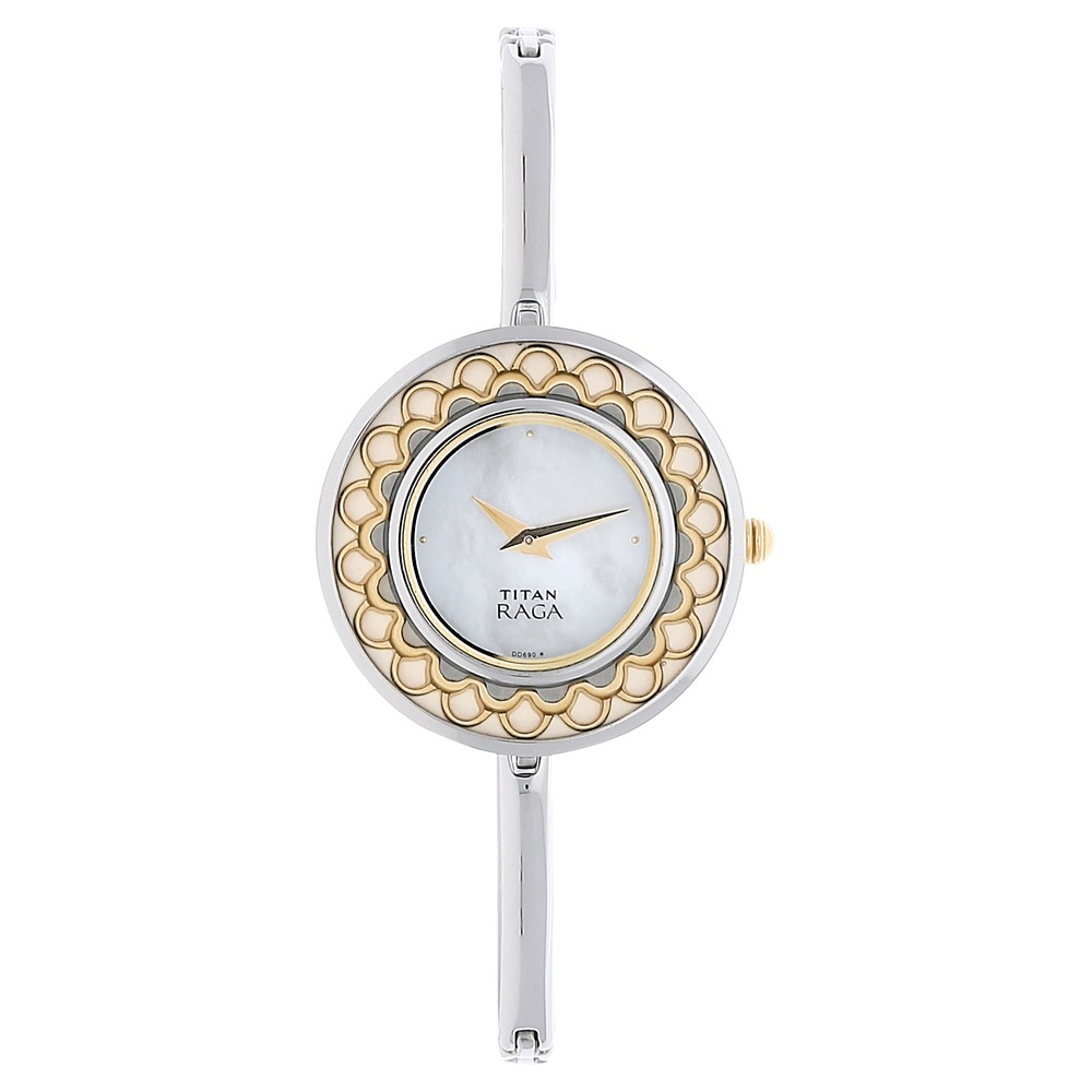 Buy Online Titan Quartz Analog Mother of Pearl Dial Metal Strap Watch for Women nj2530bm01 Titan