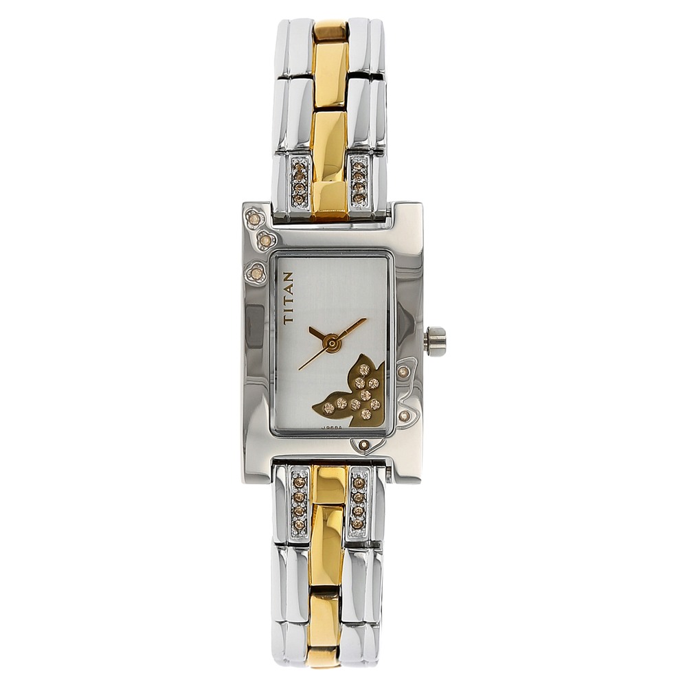 Buy Online Titan Quartz Analog Silver Dial Metal Strap Watch for Women ns9716bm01 Titan