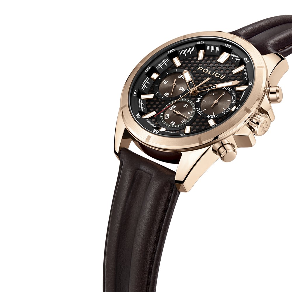 Police Gents Rotor Black Dial Watch