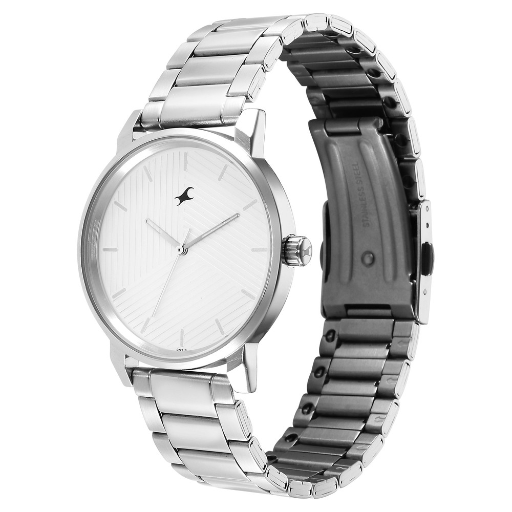 Buy Online Fastrack Stunners White Dial Metal Strap Watch for Guys ...
