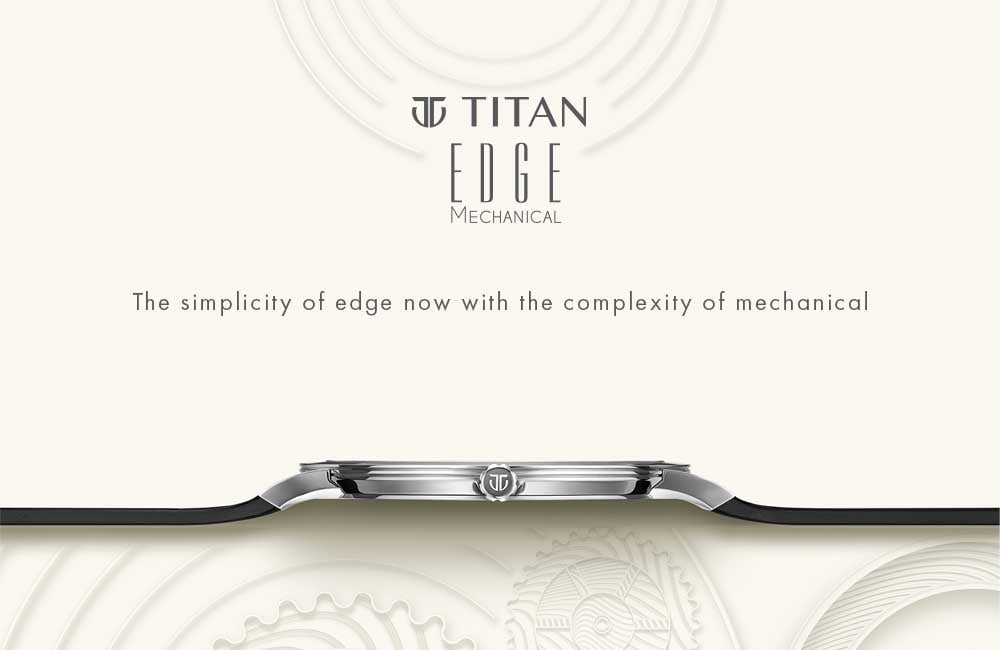 Buy Online Titan Edge Mechanical Black Dial Mechanical Rubber Strap watch for Men 1810sp01 Titan