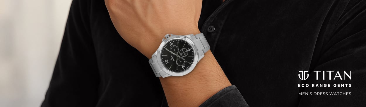 Buy Online Titan Quartz Multifunction Black Dial Stainless Steel