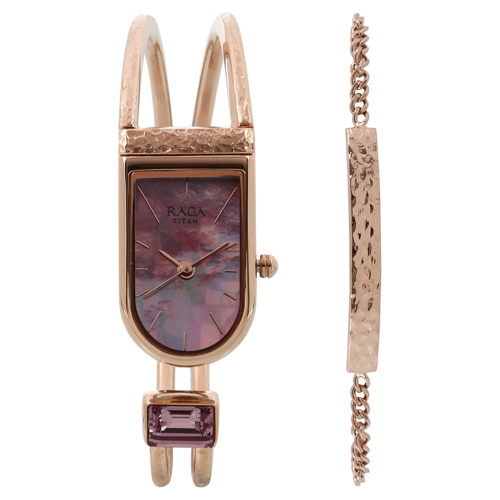 Buy Online Titan Raga Espana Mother of Pearl Dial Women Watch With Metal Strap 95063wm01f Titan