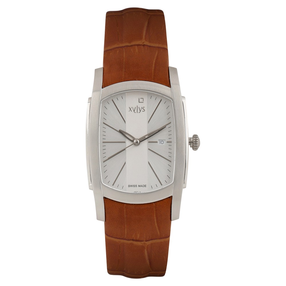 Buy Online Xylys Swiss Analog with Date Brown Leather Strap and