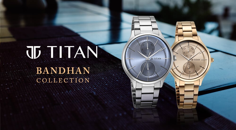 Buy Online Titan Bandhan Silver Dial Quartz Multifunction Stainless Steel Strap watch for Couple. ns9400494204ym01p Titan