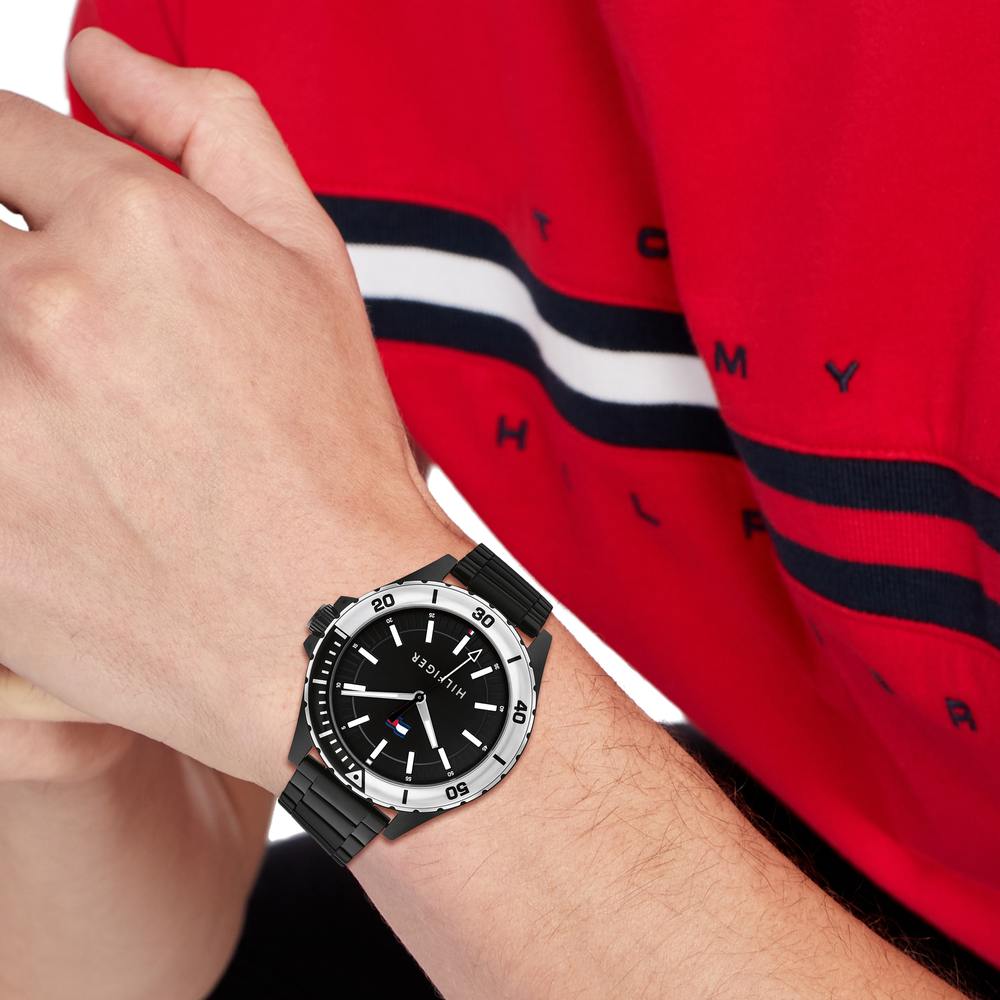 Buy Online Tommy Hilfiger Quartz Analog Black Dial Stainless Steel ...