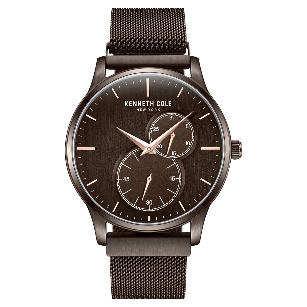 Buy Online Kenneth Cole Multifunction Brown Dial Stainless Steel