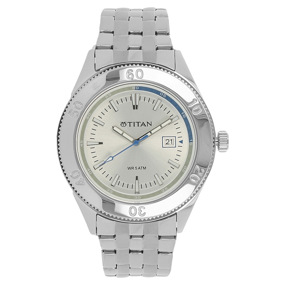 Buy Online Titan Quartz Analog White Dial Watch for Men 9324sm02 Titan
