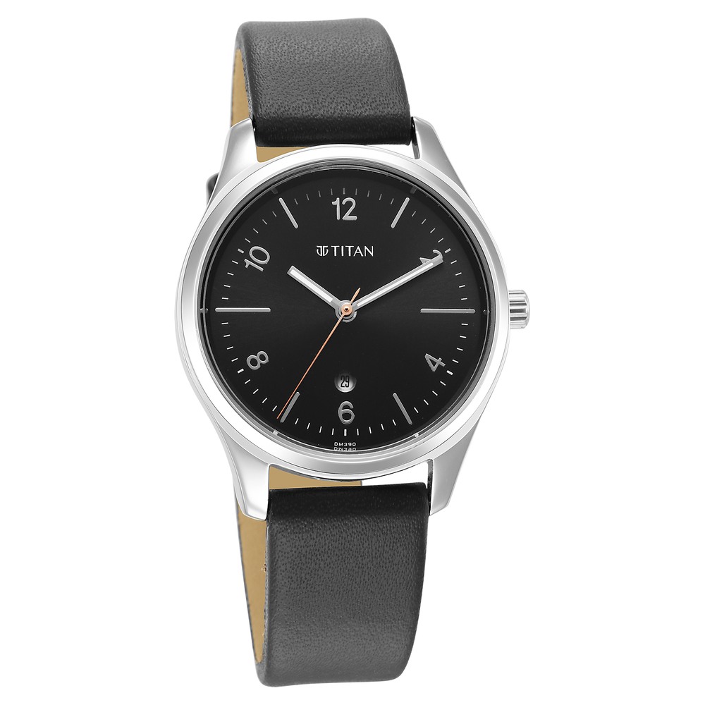 Buy Online Titan Urban Anthracite Dial Analog Leather Strap watch