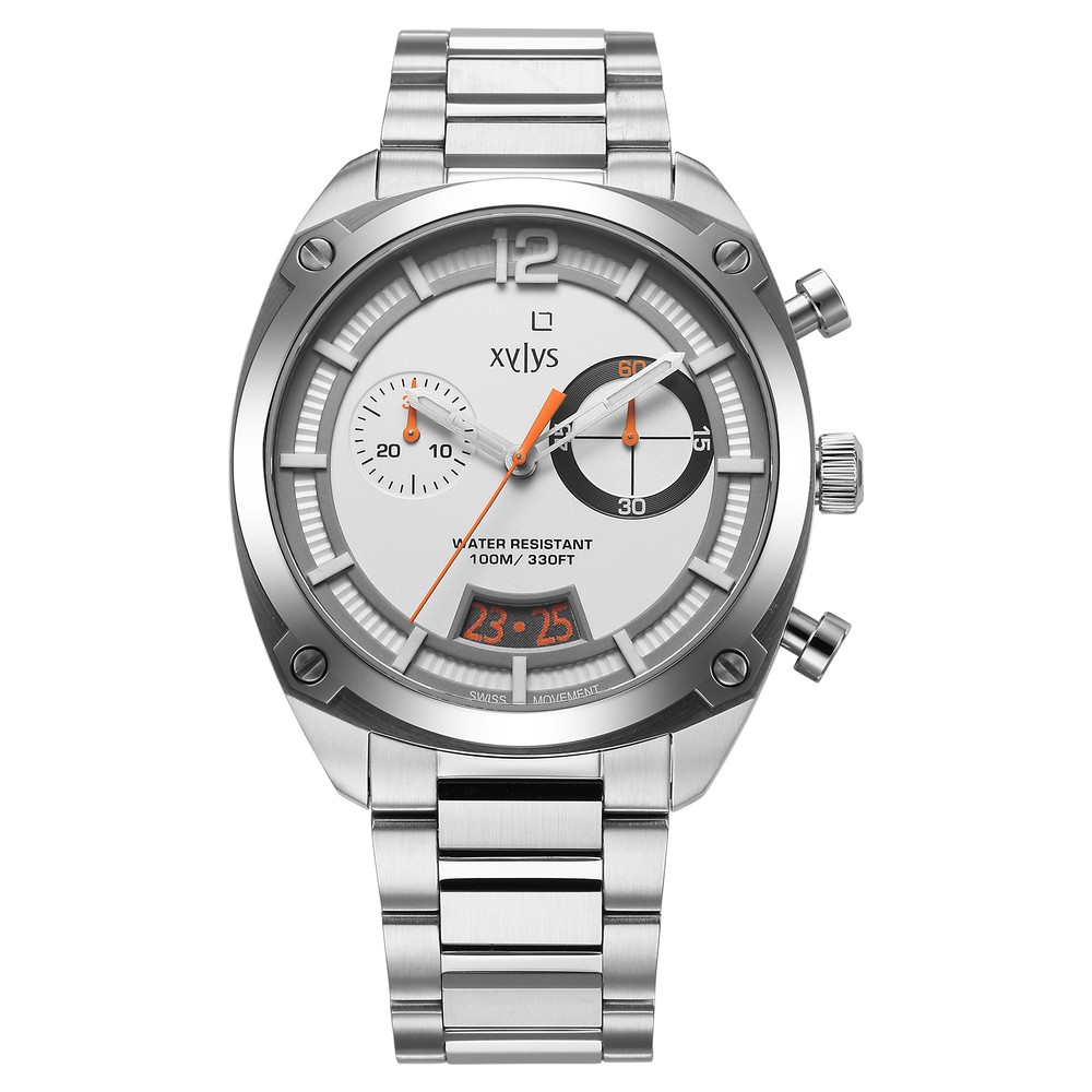 Buy Online Xylys Swiss Chronograph Silver Stainless Steel Strap