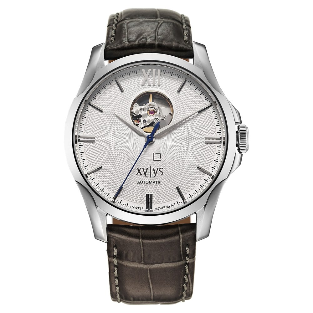 Buy Online Xylys Automatic Analog White Dial Grey Leather Strap