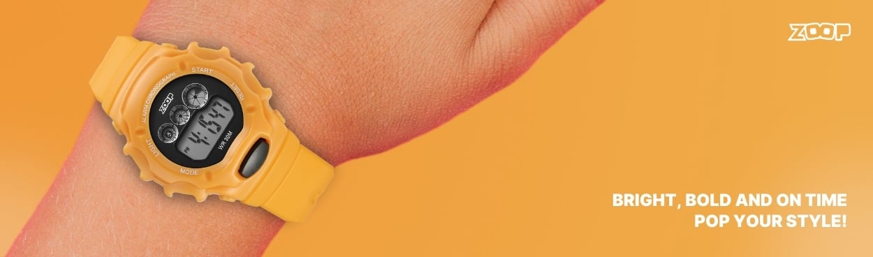 Buy Online Zoop Digital Watch with Digital Dial Yellow Strap for