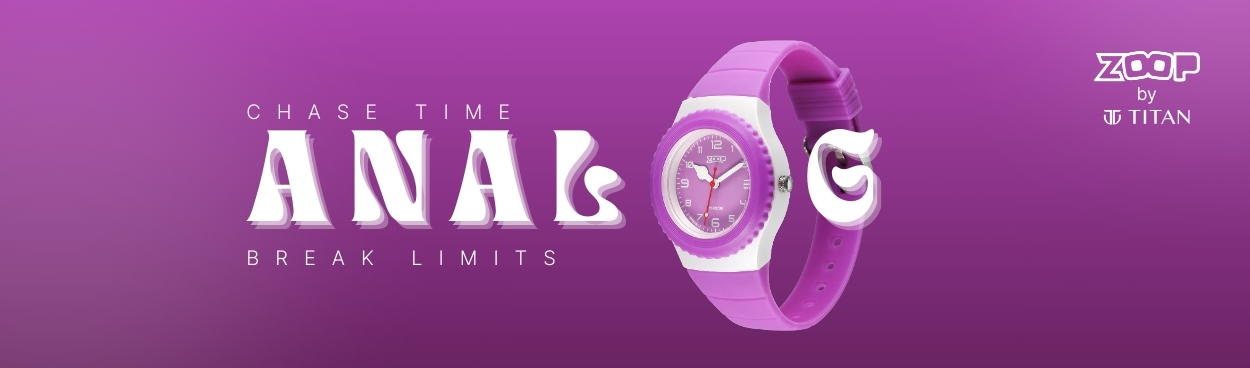 Buy Online Zoop Analog Watch with Purple Dial & Purple Strap for