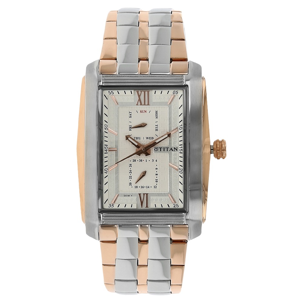 Buy Online Titan Quartz Multifunction Silver Dial Stainless Steel Strap Watch for Men 1724km01 Titan