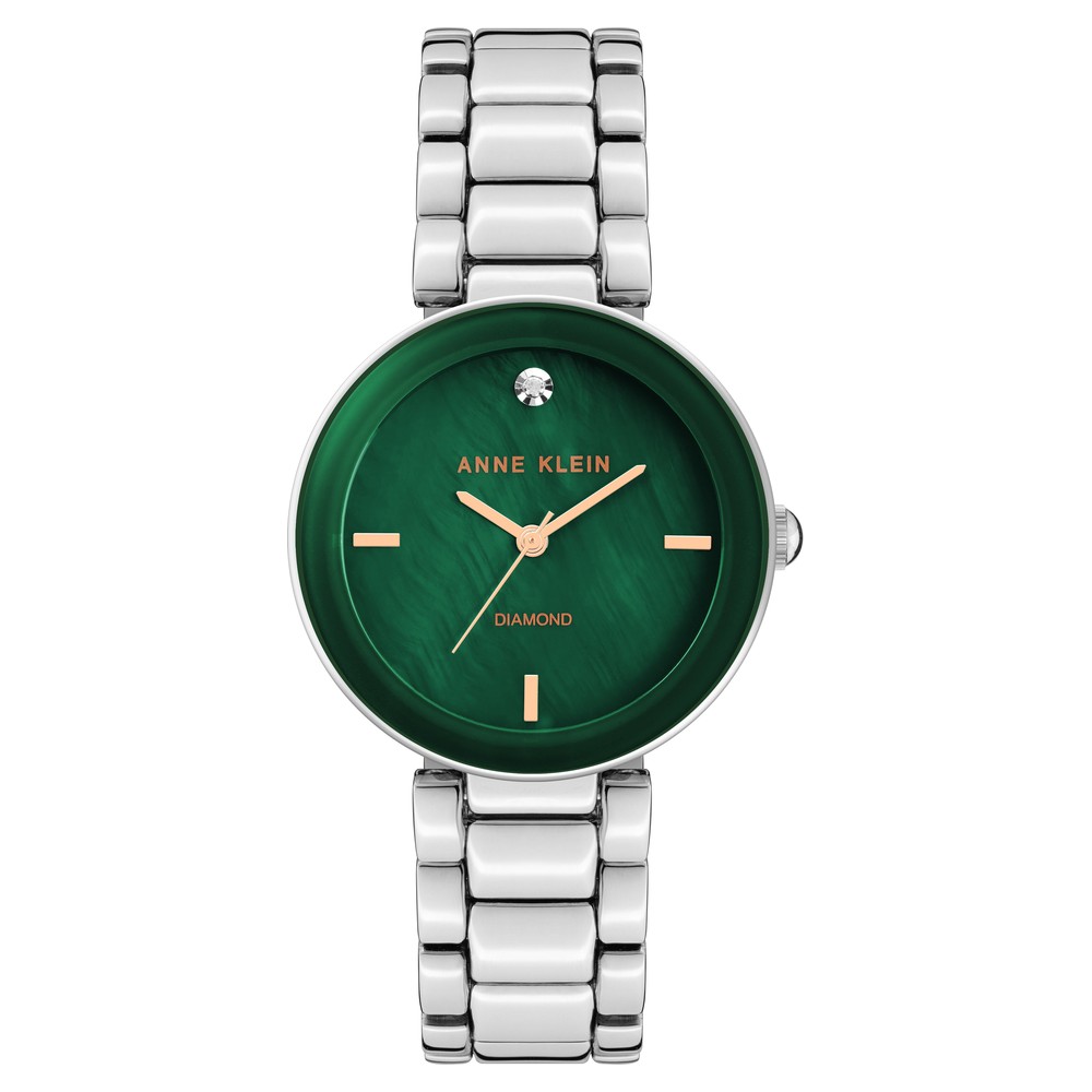 Buy Online Anne Klein Quartz Analog green Dial Silver Metal Strap