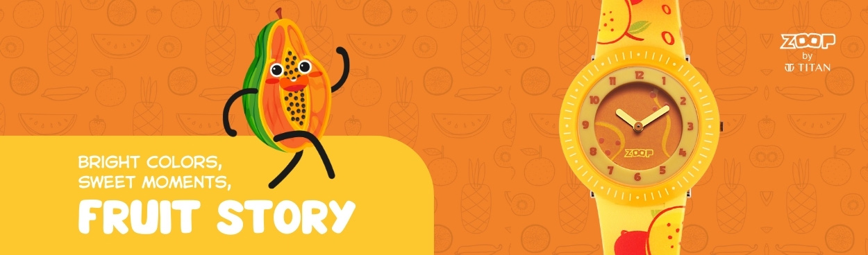 Buy Online Zoop Analog Watch with Yellow Dial & Yellow Strap for