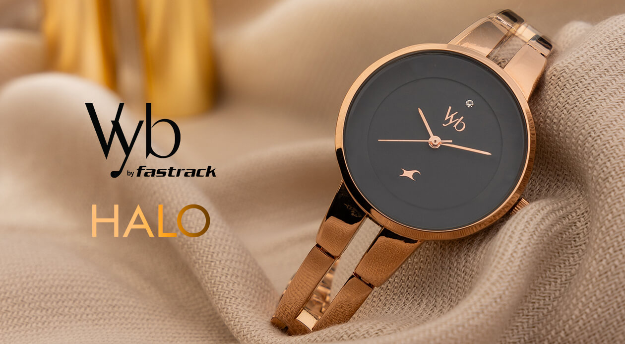 Buy Online Fastrack Vyb Halo Quartz Analog Brown Dial Metal Strap Watch ...