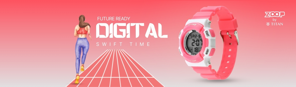 Buy Online Zoop Digital Watch with Digital Dial & Pink Strap for