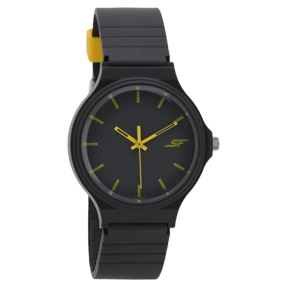 Buy Online SF Quartz Analog Black Dial Plastic Strap Watch for Men np7964pp08w Titan