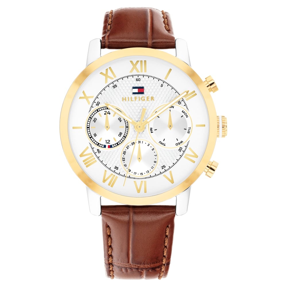 Tm Watch Buy Online Tommy Hilfiger Quartz Multifunction Silver Dial Brown ...