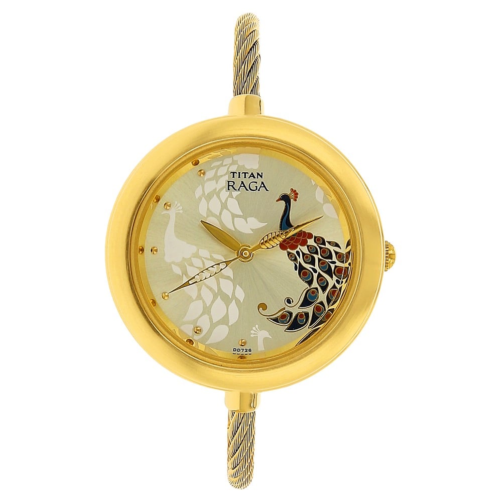 Buy Online Titan Raga Garden of Eden Champagne Dial Analog Stainless Steel Strap watch for Women ns2532ym01 Titan