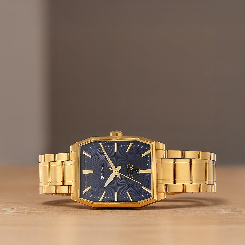 Tancustom Buy Online Titan Regalia Analog with Day and Date Opulent Blue