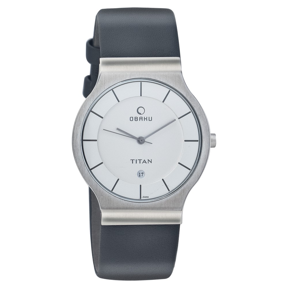 Buy Online Titan Silver Dial Analog with Date Titanium Strap watch for Men nb9416tl01 Titan
