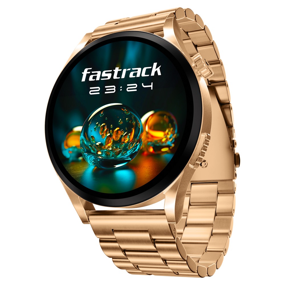 Buy Online Fastrack Radiant FX4 Premium Metal Smartwatch with cm EdgeX  AMOLED Display, Functional Crown 38158wm01 Titan India