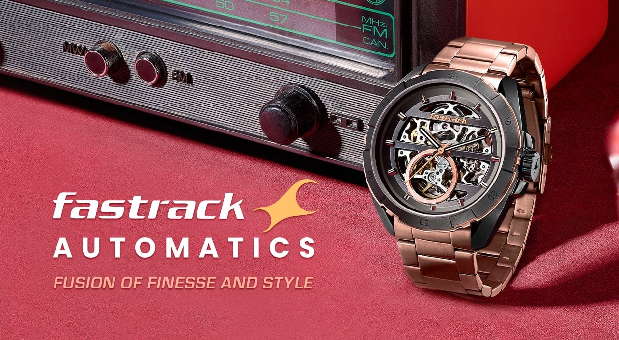 Buy Online Fastrack Automatics Black Dial Leather Strap Watch for Guys ns3297kl01 Titan