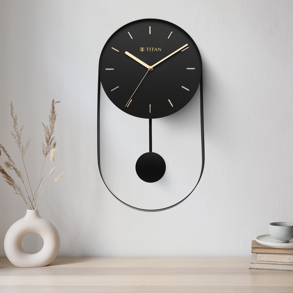Buy Online Titan Contemporary Modern Metallics Pendulum Wall Clock with