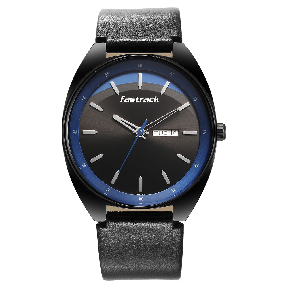 Buy Online Fastrack Snob X Black Dial Leather Strap Watch for Guys ns3292nl01 Titan
