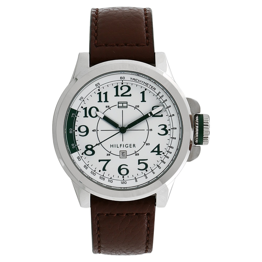 Buy Online Tommy Hilfiger Quartz Multifunction White Dial Leather