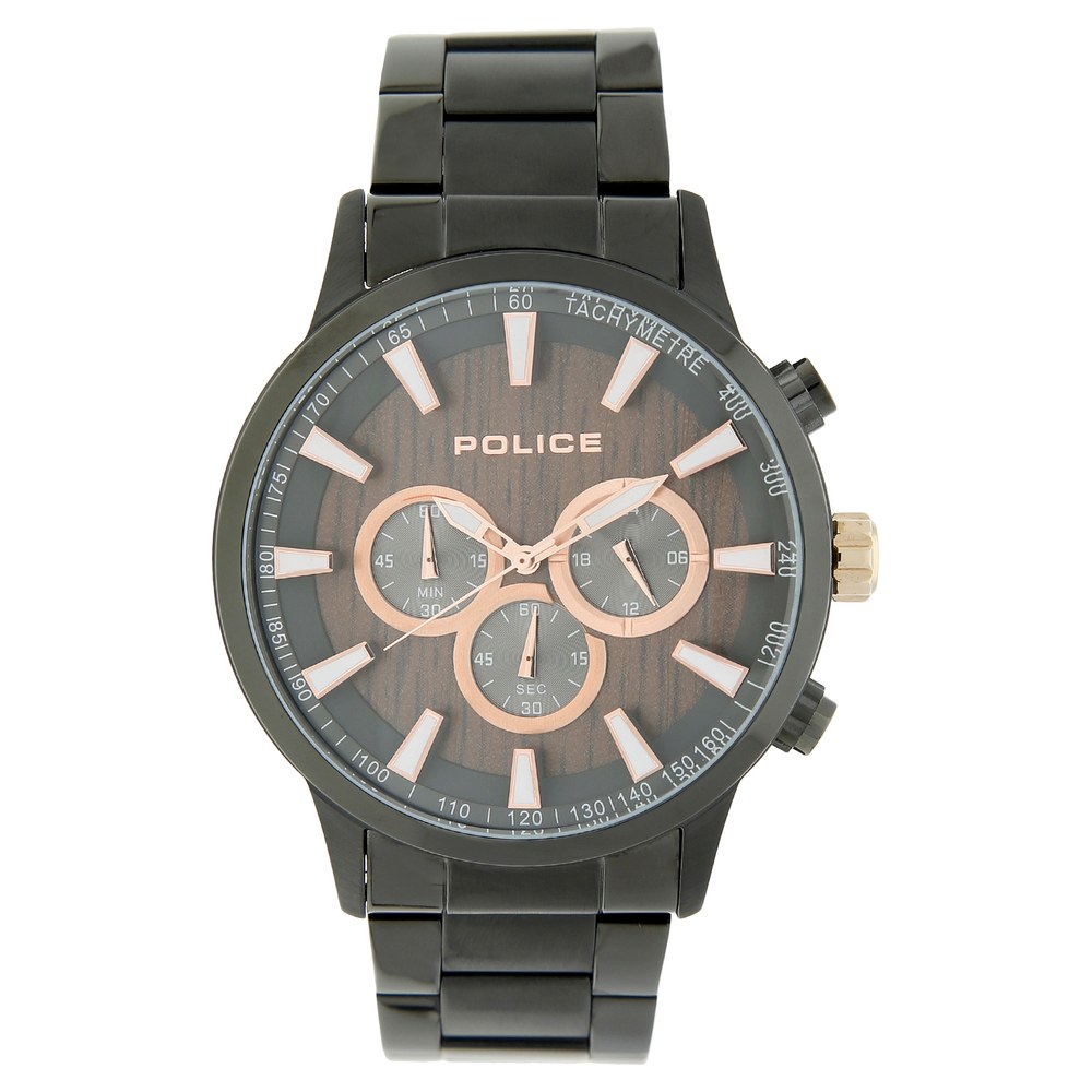 Buy Online Police Quartz Chronograph Brown Dial Metal Strap Watch for Men ncpl15000jsu12m Titan