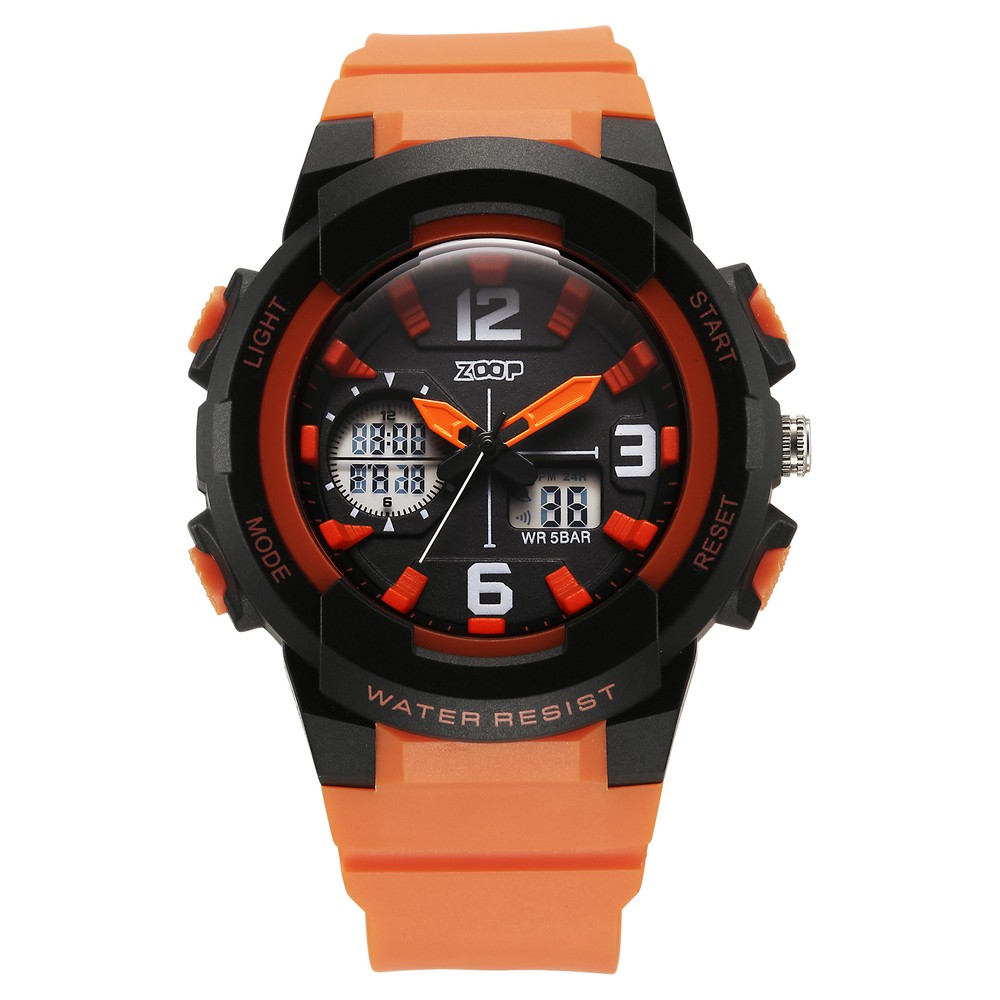 Buy Online Zoop Analog Digital Watch with Black Dial & Orange