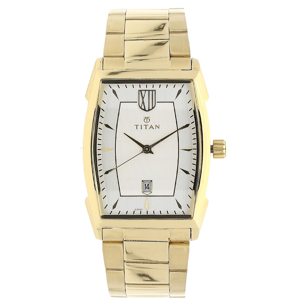 Buy Online Titan Regal Crest White Dial Analog with Date Stainless