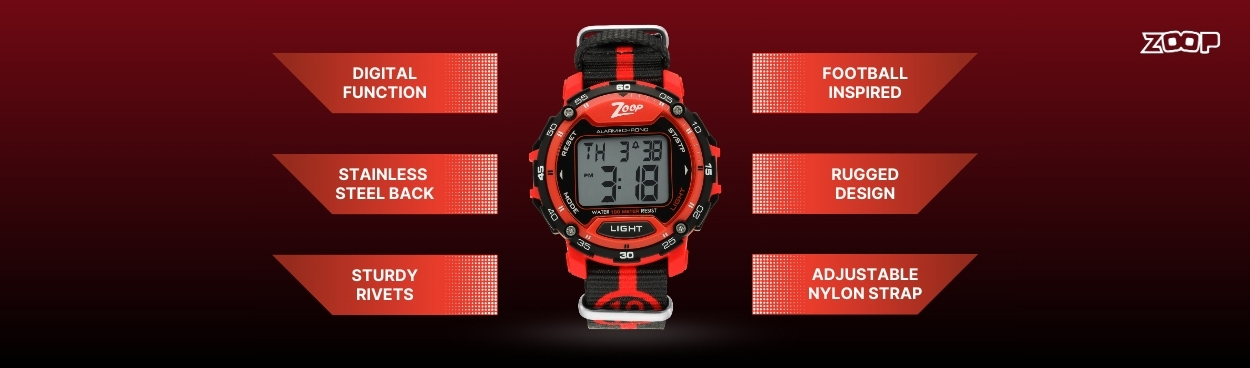 Buy Online Zoop Digital Watch with Digital Dial Two Toned Strap