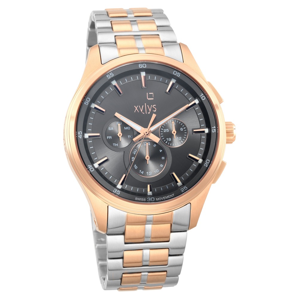 Buy Online Xylys Multifunction Grey Dial Two Toned Stainless Steel