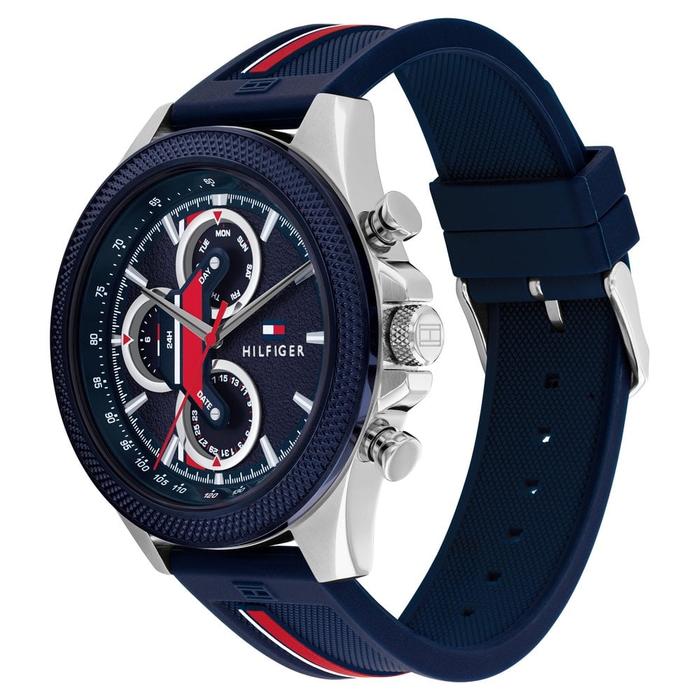 Buy Online Tommy Hilfiger Quartz Multifunction Blue dial Silicone Strap ...